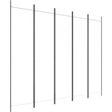 vidaXL Room Divider 250x200cm White Fabric Folding Privacy Screen