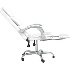Chaise de bureau VidaXL - Réglable, Pivotante, Blanche - Mobilier de Bureau