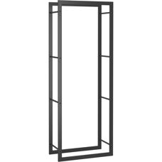 vidaXL Feuerholzständer Matt Schwarz 50x28x132 cm Stahl - Holzlager für Kamin