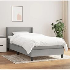 MAISONCHIC Cama individual gris claro con colchón - Cama