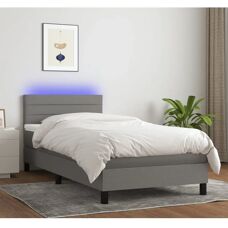 MAISONCHIC Dunkelgraues Verstellbares Bett mit LED - Bett