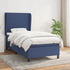 Jinlefu Blaue 90x190cm Bett mit Taschenfederkern - Bett
