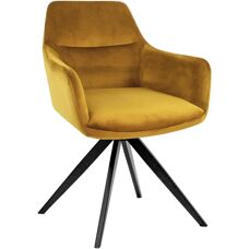 Kick collectie Tom Gouden fluwelen draaistoel - Eetkamerstoel
