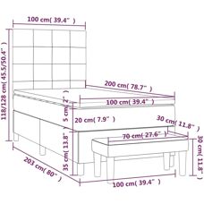 Jinlefu 100x200 cm Bett mit Taschenfederkernmatratze - Bett