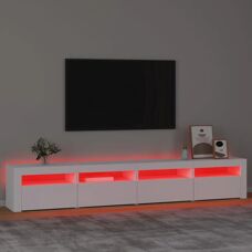 Meuble TV blanc avec lumières LED vidaXL 3152762 - Meuble TV