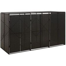 vidaXL Drie-container afvalbakkenhok - 207x80x117 cm Tuinopslag