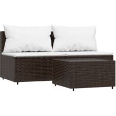vidaXL Sofa tarasowe - Brązowe, Model 319753, Poduszki, Odporne na warunki atmosferyczne
