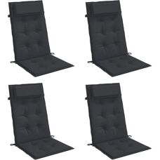 Maisonchic Hochlehner Stuhlkissen - 4er Set Schwarz Oxford