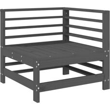 vidaXL 825606 Banc de jardin extérieur - Canapé d'angle - Gris - Bois