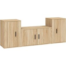 MAISONCHIC Sonoma Eiche Wandmontage TV-Set - 3 Teile