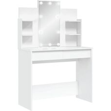 vidaXL Hvid LED Make-up-bord - Tøjskab