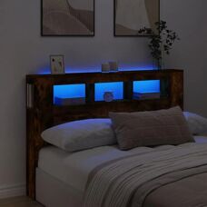 vidaXL Savupuu LED-Headboard 160x18.5x103.5 cm - Headboard