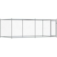 vidaXL Hondenkooi Grijs 4x2x1.5 m Gegalvaniseerd Staal - Hondenkooi