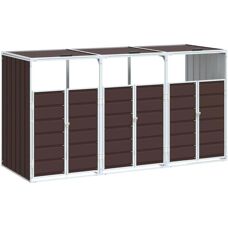 vidaXL Pojemnik na śmieci - 216x81x115 cm - Brązowy - Schowek na odpady do ogrodu - VidaXL