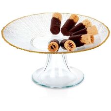 Altri Brand Glas Kuchenteller - 21cm - Goldrand - Elegant