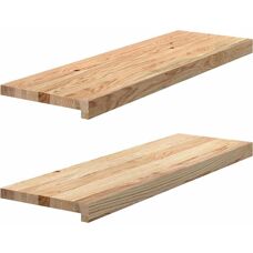 vidaXL Trævinduebræt - 80x30x2cm - Ubehandlet eg - 2 stk