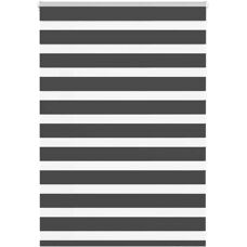 vidaXL Zebrarolgordijnen - 110x100 cm, Polyester, Zwart - Zebrarolgordijnen