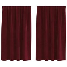 vidaXL Rideaux en polyester rouge vin - Décoration rectangulaire pour fenêtres
