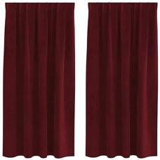 vidaXL Rideaux en Polyester Rouge - Chambre & Salon - Effet Occultant