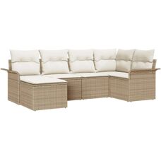 Generic - 6pc Beige Natürliches Rattan - Garten-Sofaset