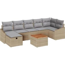 Generic - Tuinbanken Set 8-delig - Beige - Outdoor Set