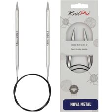 KnitPro Nova Metal Rundstickor - 6,50mm, 100cm, Silver