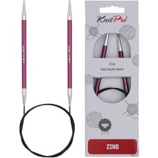 Aiguille à tricoter circulaire fixe KnitPro Zing - 120cm, 6mm, Violet