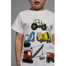 KIDSWORLD Bagger & Co. Weißes Jersey T-Shirt - Kinderbekleidung