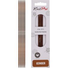KnitPro Ginger 15cm Brun laminering av björk - Stickor