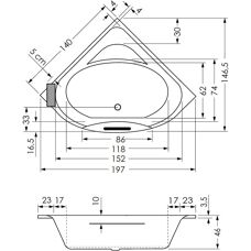 repaBAD Taurus 140x140cm Wei Eckbadewanne - Badewanne