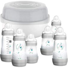 MAM Easy Start Bottle & Microwave Steriliser Set - Baby Bottle Steriliser