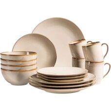 Set di stoviglie in ceramica Mäser Ossia, 16 pezzi, Beige