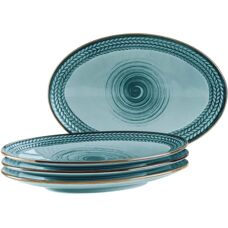 Mäser Ovala serveringsfat 24 x 16,5 cm BLEU - Set om 4