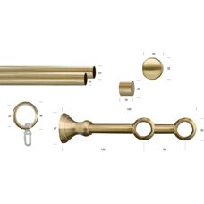 GARESA ANDREA Gold Gardinenstange - 440cm, 2-läufig, Metall