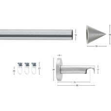 GARESA SEFRA Aluminium Gardinenstange - Verlängerbar, Silber