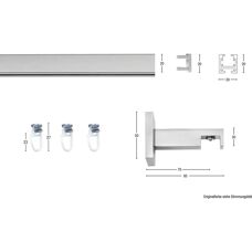 GARESA Nora Gardinenstange - 150cm, Schwarz, Aluminium