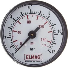 Elmag 42221 Druckmanometer - 50mm, 0-12 Bar, Außengewinde