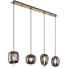 Globo Lighting Blacky Pendant Lamp - E14, 4 Bulbs, 120cm