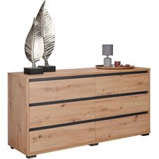 Carryhome - 160/79/48 cm - Anthrazit - Eiche - Schrank