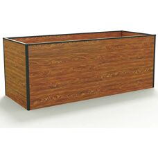GFP Aluminium Raised Garden Bed - Wood Finish - 195x77x77cm