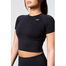 FAMME Black XS Seamless Cropped T-Shirt - Training Top