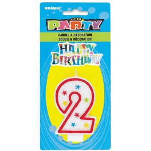Unique Party - 37312 - Multicolore - Numéro 2 étoile - candle - Publicité Unique Party - 37312 - Multicolore - Numéro 2 étoile - candle - Publicité