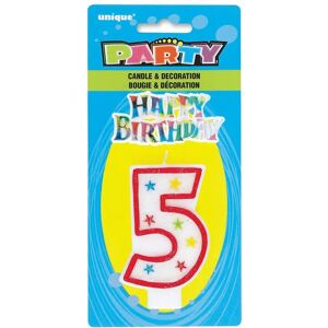 Unique - Bougie d'anniversaire Glitter Numéro 5 - Multicolor - Publicité Unique - Bougie d'anniversaire Glitter Numéro 5 - Multicolor - Publicité