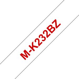Brother MK232BZ Label Tape - Red/White, 12mm x 8m Brother MK232BZ Label Tape - Red/White, 12mm x 8m