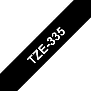 Brother TZE-335 White on Black Label Tape - 1.2 cm x 800 cm Brother TZE-335 White on Black Label Tape - 1.2 cm x 800 cm