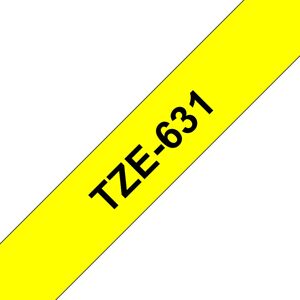 Brother TZe-631 Black on Yellow Label Tape - 1/2 x 26.2 ft Brother TZe-631 Black on Yellow Label Tape - 1/2 x 26.2 ft