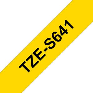 Brother TZE-S641 Laminated Label Tape - Black on Yellow Brother TZE-S641 Laminated Label Tape - Black on Yellow