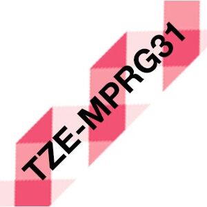 Brother TZE-MPRG31 címkekábel - Piros kockás Brother TZE-MPRG31 címkekábel - Piros kockás