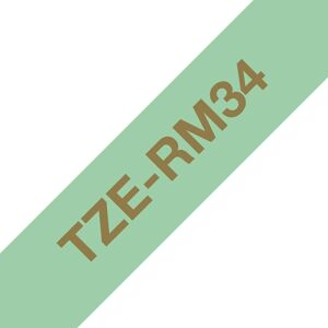 Brother TZE-RM34 samolepicí páska zlatá na mátové - samolepicí páska Brother TZE-RM34 samolepicí páska zlatá na mátové - samolepicí páska