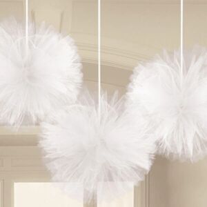 Amscan 180182-08 Party Decoration - White Tulle Balls 3-pack Amscan 180182-08 Party Decoration - White Tulle Balls 3-pack